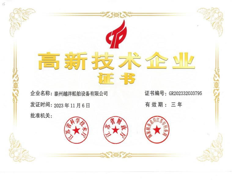 High-Tech Enterprise Certificate